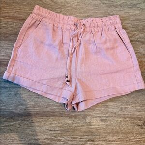 Love Tree Linen Mauve Tie Waist Pink Shorts